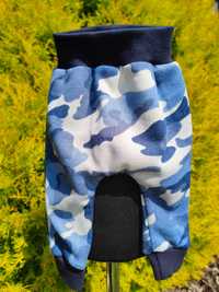 spodnie baggy dla chłopca moro 68 74 niebieskie handmade