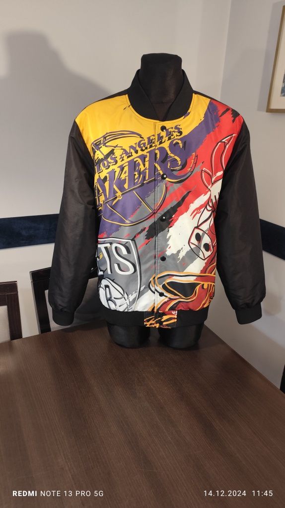 Kurtka NBA Bomber Jacket Lakers Bulls Heat Nets Bomberka bejsbolówka