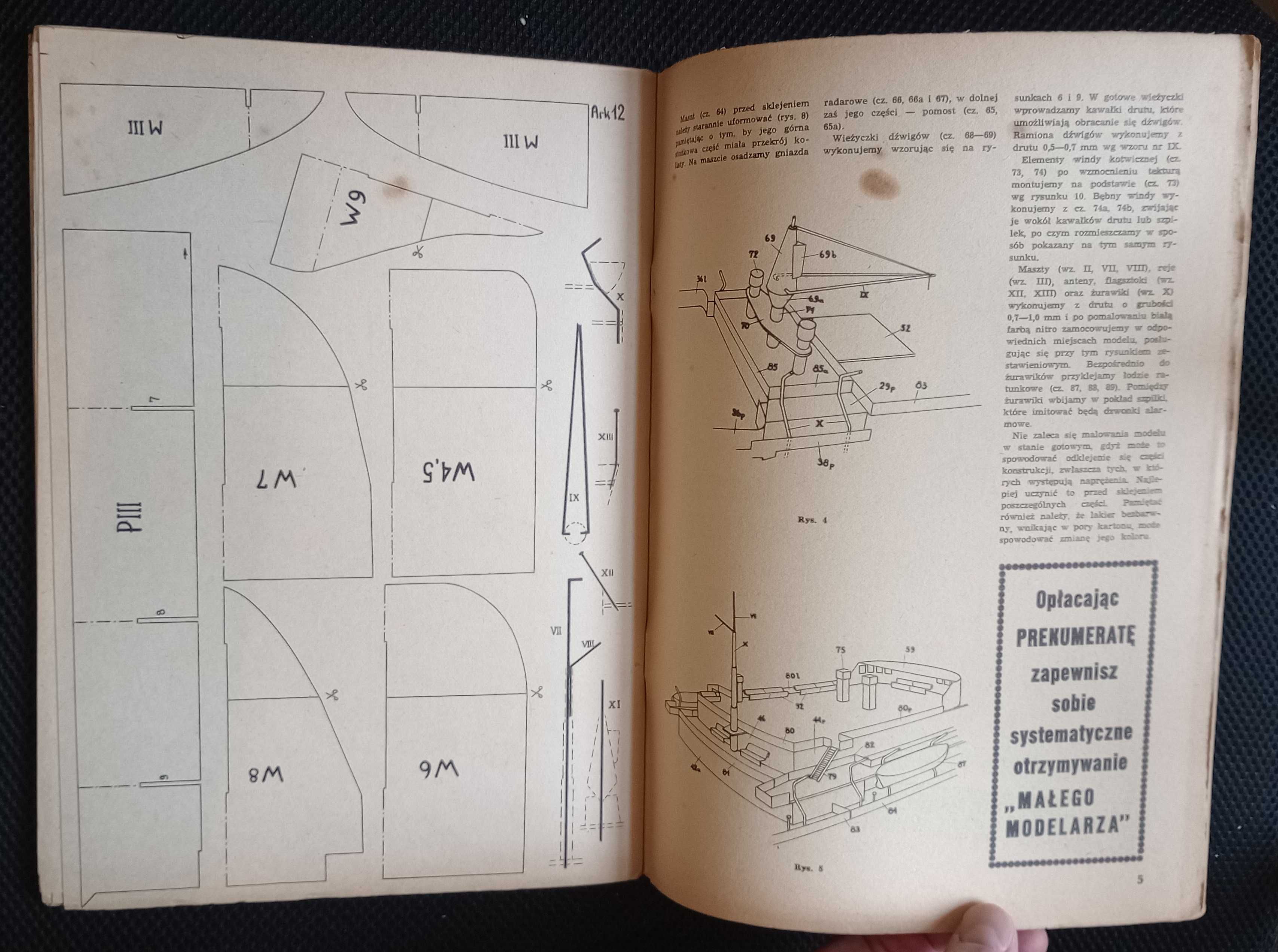 Mały Modelarz nr 10-11 rok 1970 Stefan Batory statek pasażerski okręt