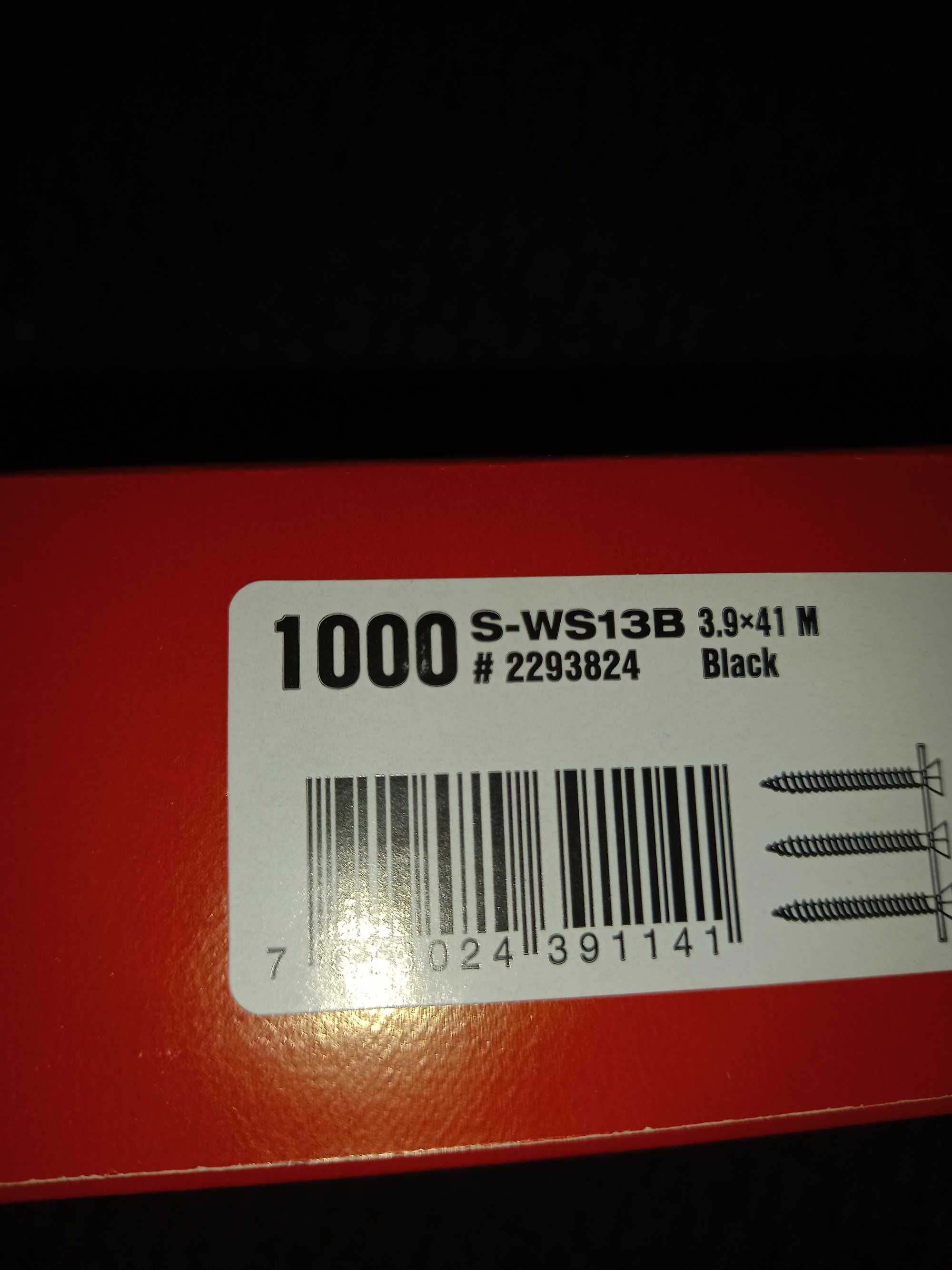 Nowe Wkrety do drewna HILTI 1000 szt S-WS13B 3,9x41 10 pudelek