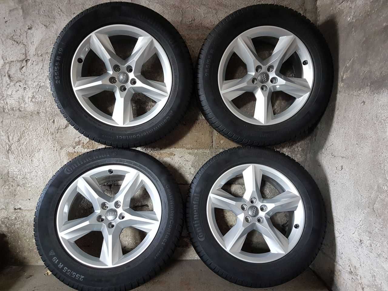 Felgi alu Audi R19 5x112 opony zimowe 255/55R19 7,5mm Continental