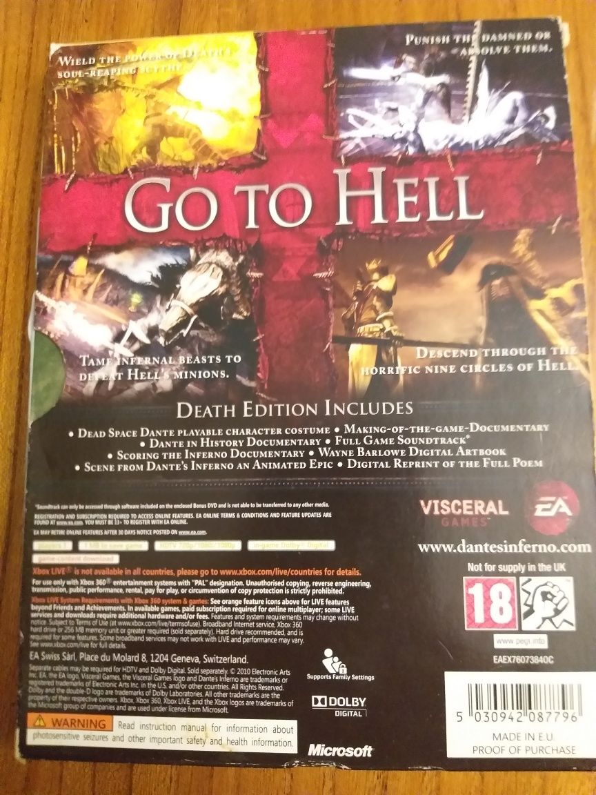 Gra Dante's Inferno Death Edition Xbox 360 na konsole x360 pudełkowa