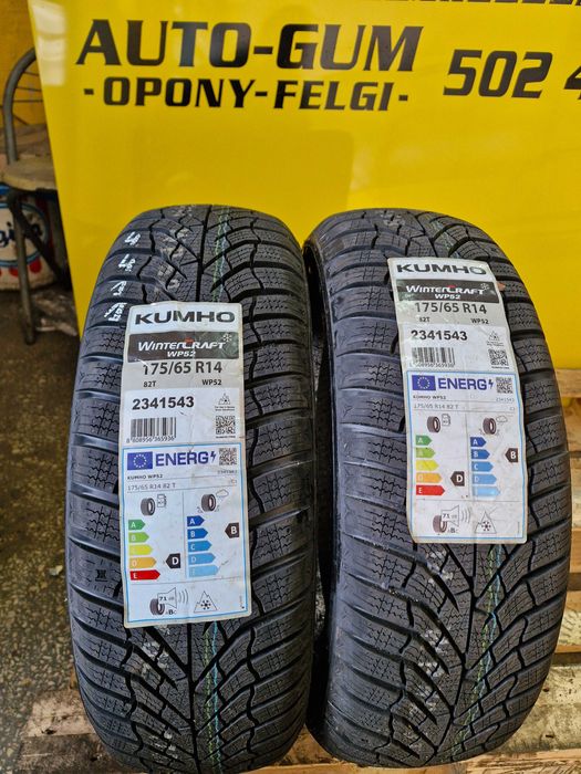 Opony Zimowe 175/65R14 Kumho WinterCraft WP52 2sztuki Montaż Nowe