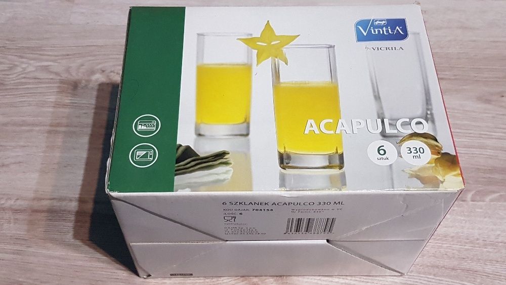 Zestaw 6 szklanek Vintia Vicrila Acapulco 300ml i 330ml