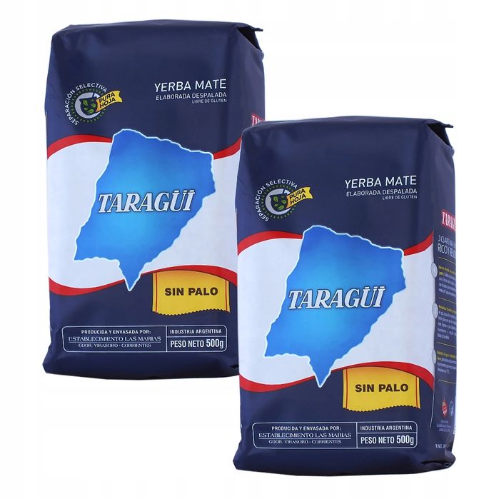 Yerba Mate Taragui Sin Palo Despalada 2x500g 1kg