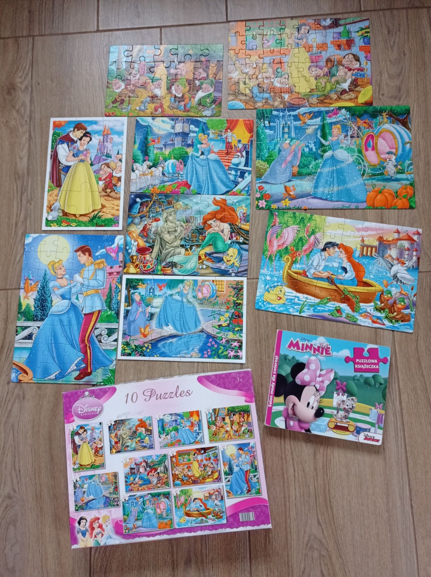 Puzzle księżniczki 9 w 1, książeczka puzzlowa, 13 układanek