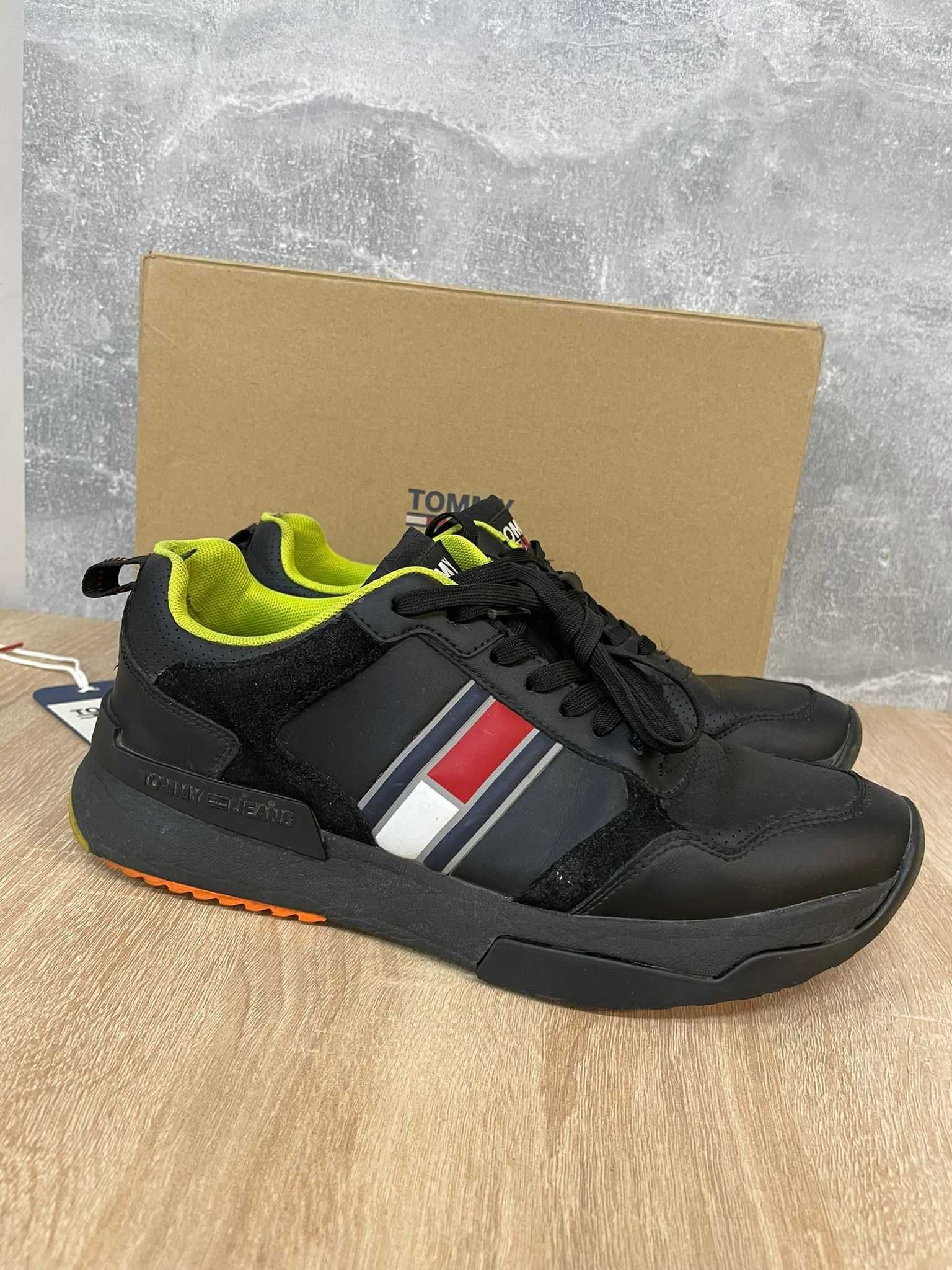 Tommy Hilfiger sneakersy sportowe czarne męskie 41 skórzane buty