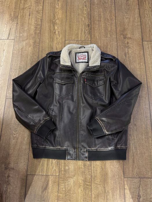 Чоловіча вінтажна шкіряна курточка Levi’s Hugo boss Diesel polo ralph