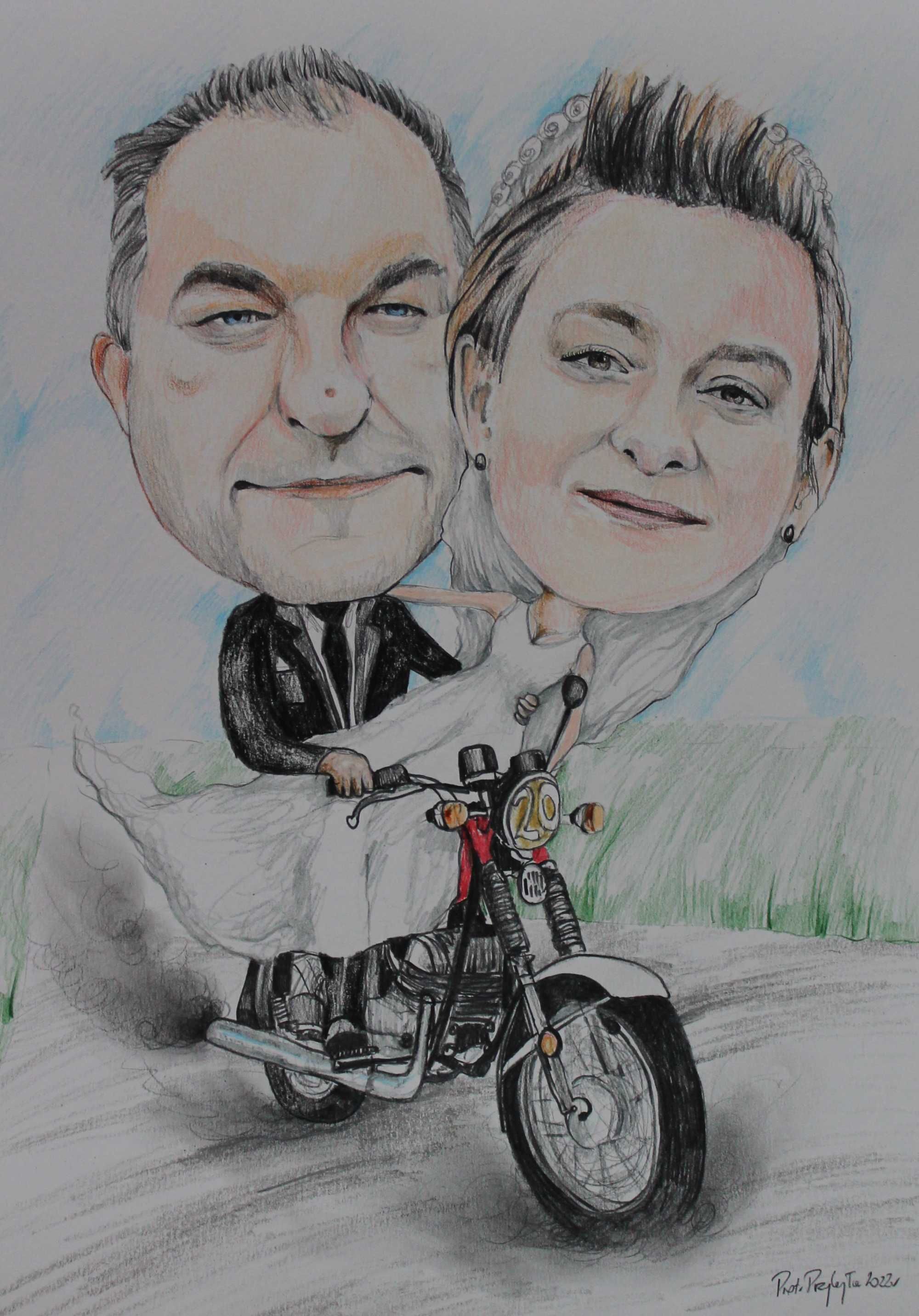 karykatura portret prezent rysunek wesele