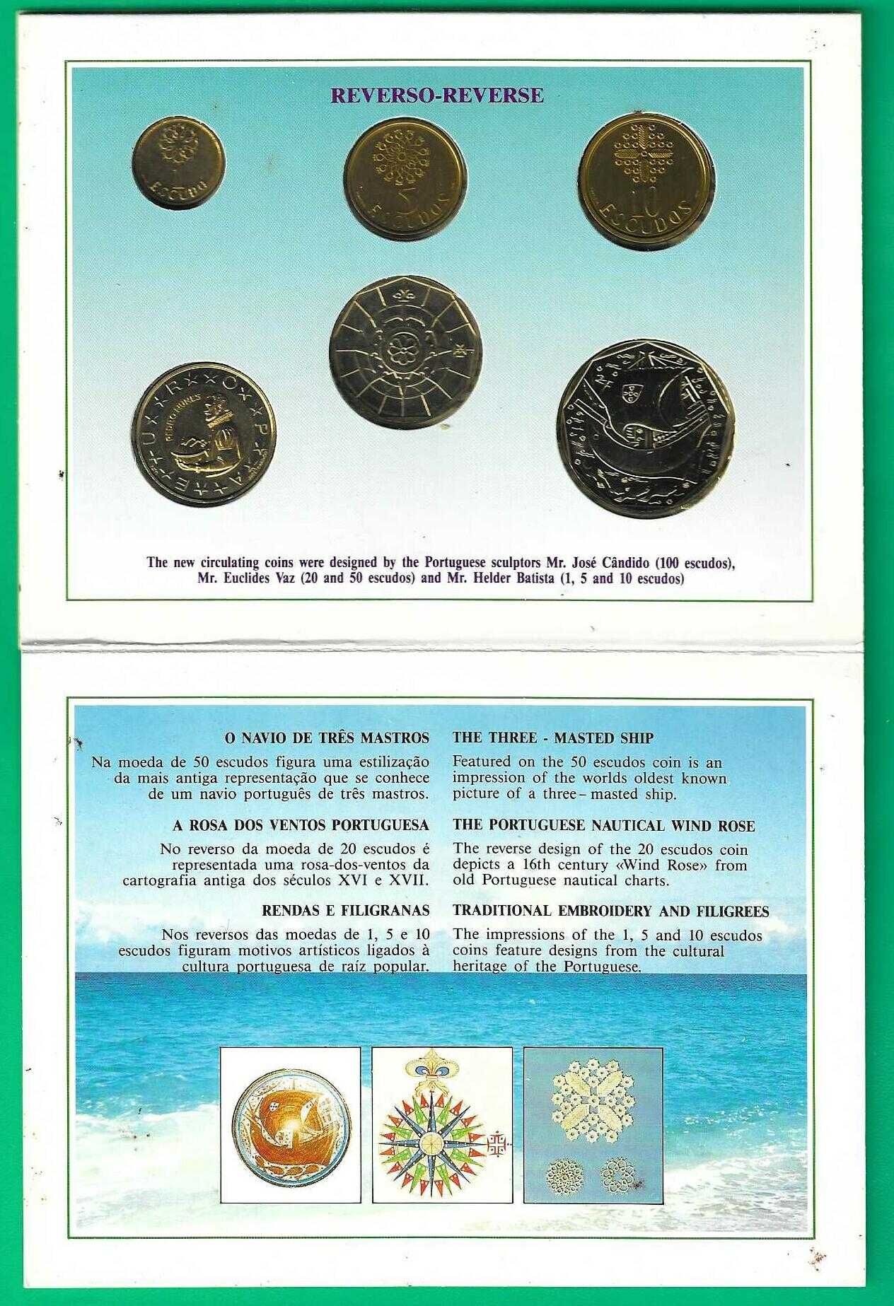 CARTEIRA 6 MOEDAS 1,5,10,20,50,100$  B N CIRCULADAS ALGUMAS OXIDADAS