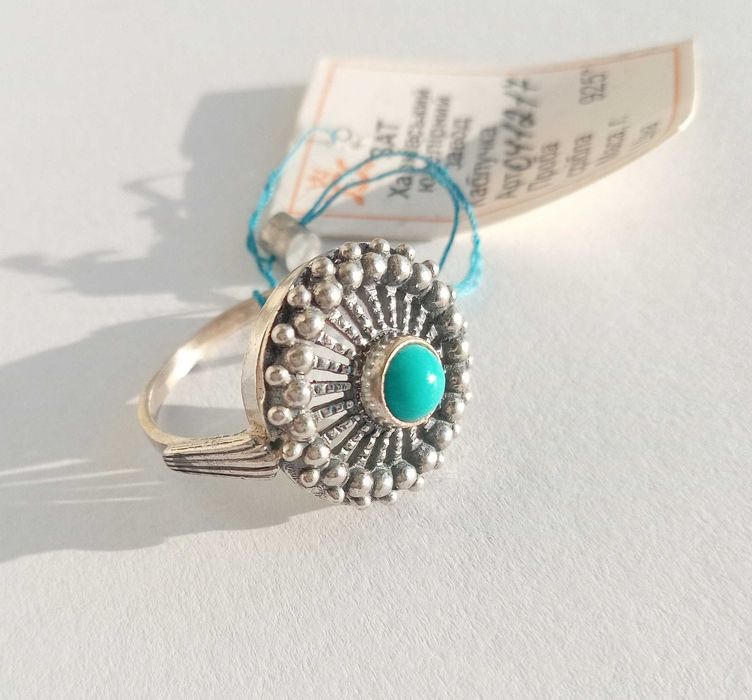 Вінтажний перстень кольцо Срібло 925 проба. Бірюза. Розмір 18
