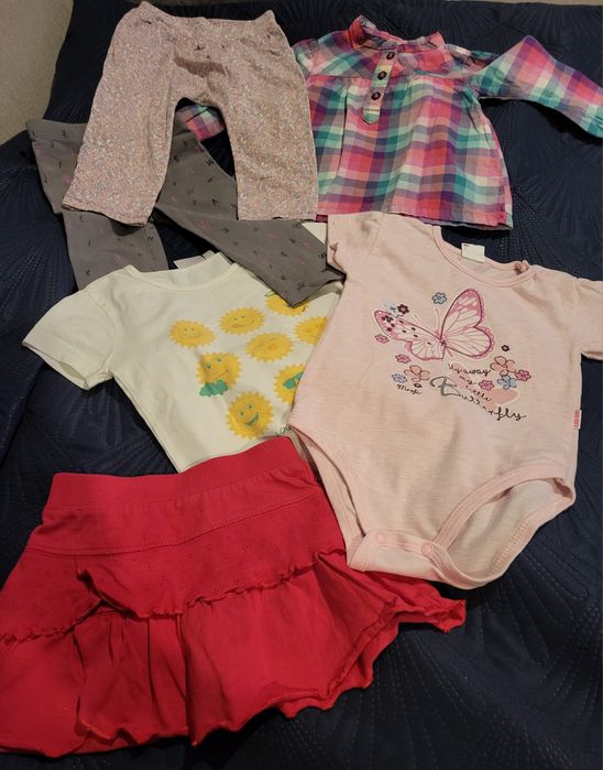 Zestaw 80 cm koszula body leginsy bluzka spódniczka