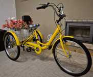 Novo triciclo 60cm/24", dobrável, montado, 7 velocidades