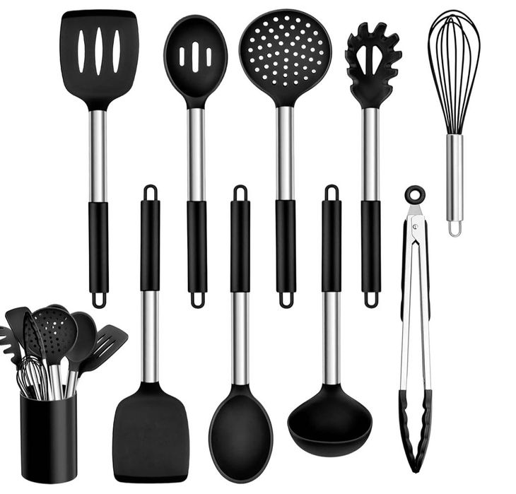 Homikit zestaw przyborów kuchennych, 10 sztuk, silikonowe, stal