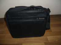 Портфель, сумка для ноутбука брендовая кожаная чёрная SAMSONITE.