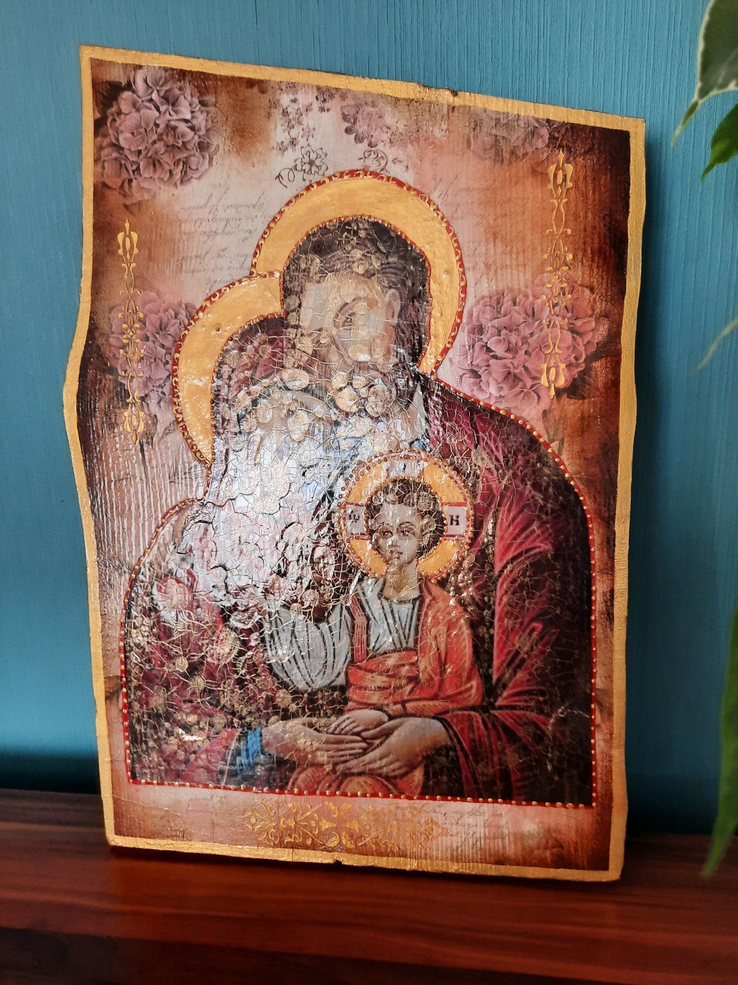 Obraz na drewnie, ikona handmade