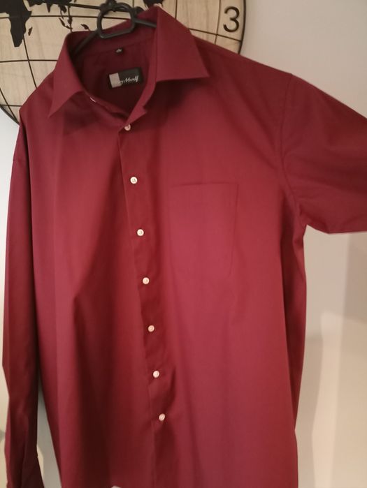 Koszula z długim rękawem bordowa roz.XL
