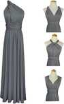 Szara sukienka koktajlowa elegancka maxi letnia wielofunkcyjna XL 42