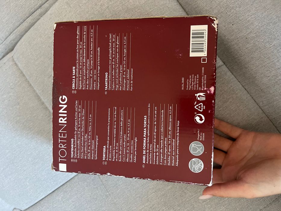 Forma metalowa do tortów regulacyjna 16-30 cm, nowa