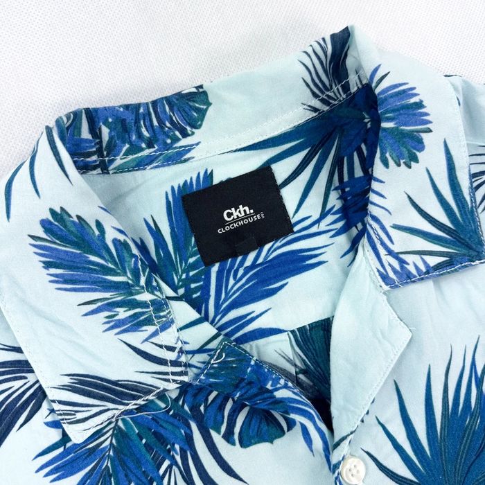 Koszula z krótkim rękawem t-shirt hawajka lata 80 Clockhouse