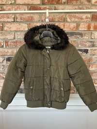 Zimowa pikowana kurtka dla dziewczynki YD rozmiar 128 cm