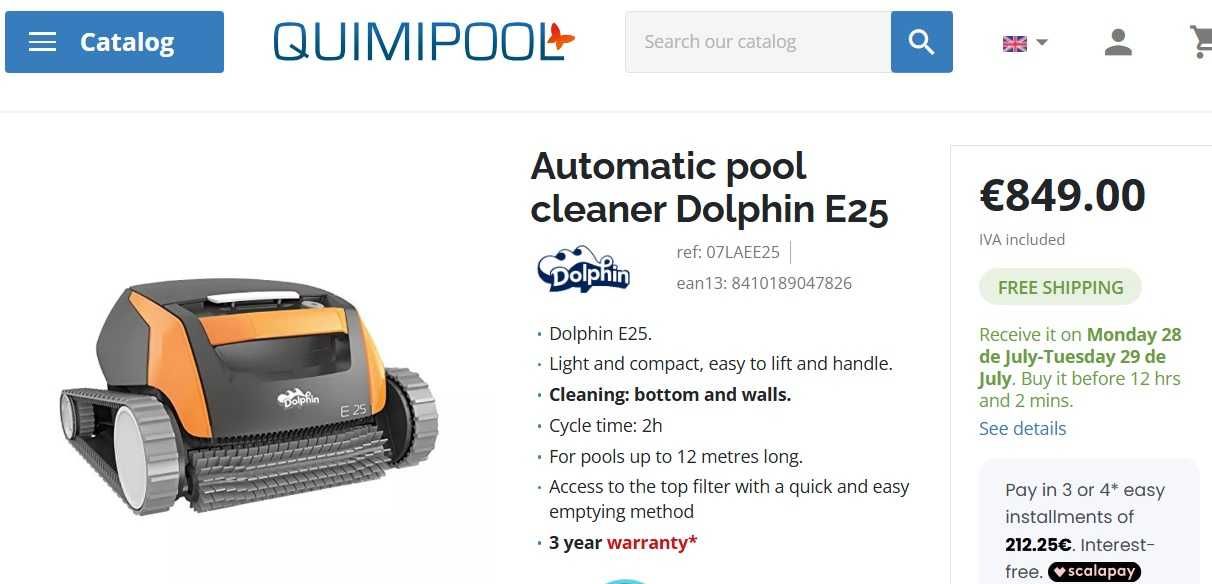 Robot basenowy Delfin E25 odkurzacz czyści dno i ściany