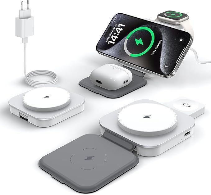 Keepro Ładowarka 3W1 Magsafe Iphone Apple Watch Airpods Biała