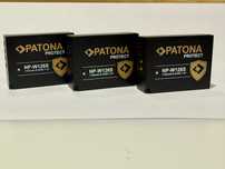 Três baterias Patona NP‑W126S + carregador USB‑C/microUSB - novas