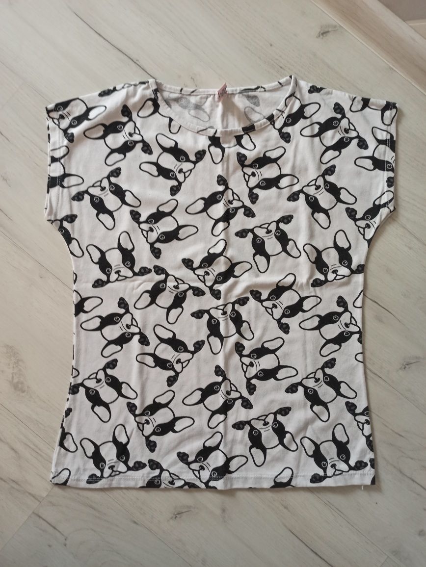 Tshirt z dwustronnym nadrukiem w psy