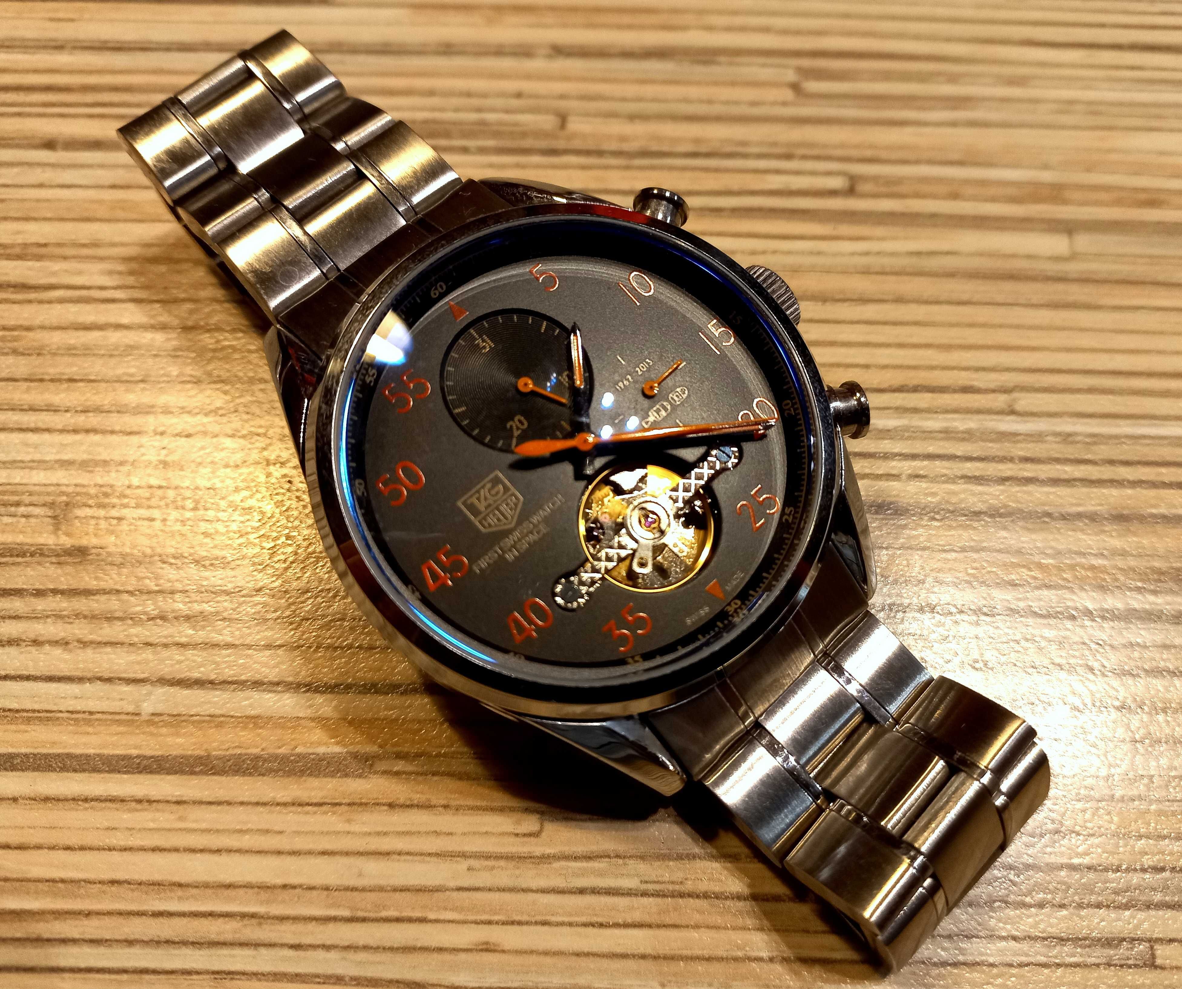 PIĘKNY nowy zegarek męski Graphite-Orange design AUTOMATIC