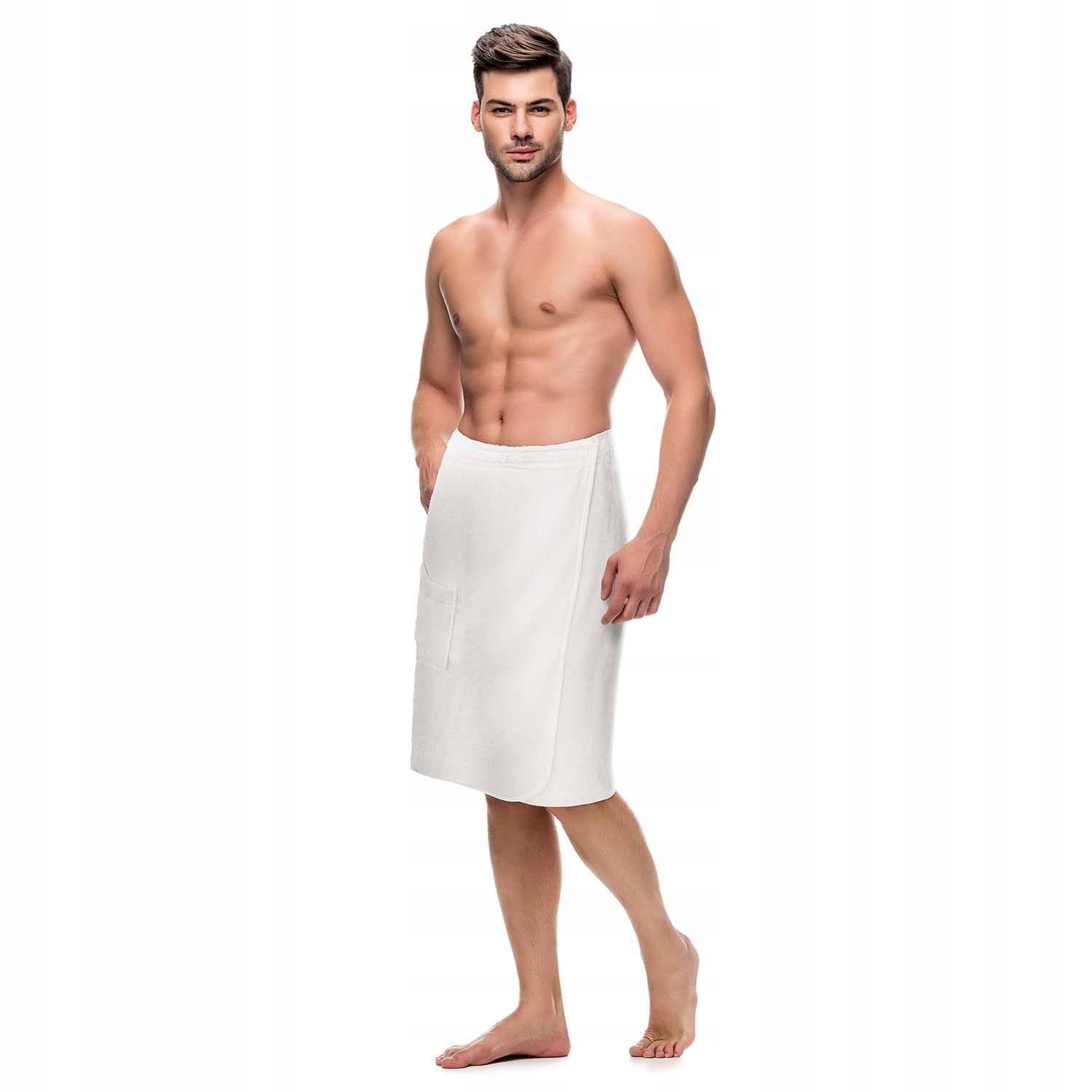 Kilt Ręcznik Kąpielowy Męski Do Sauny S/M Bawełna Frotte SpaBiały
