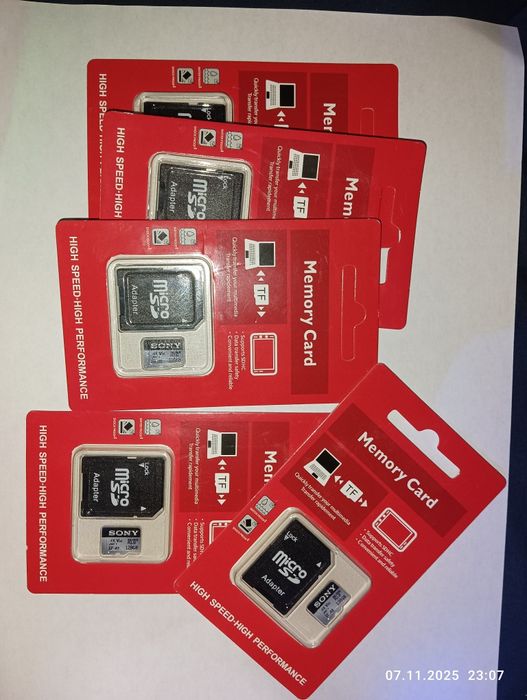 Нові Micro SD карти пам'яті SONY silver plus 64gb./128gb./256gb.