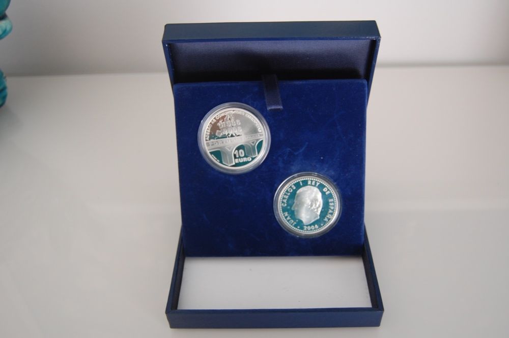 Coleção 20º Aniversário adesão Portugal e Espanha 2 X 10€ Prata Proof