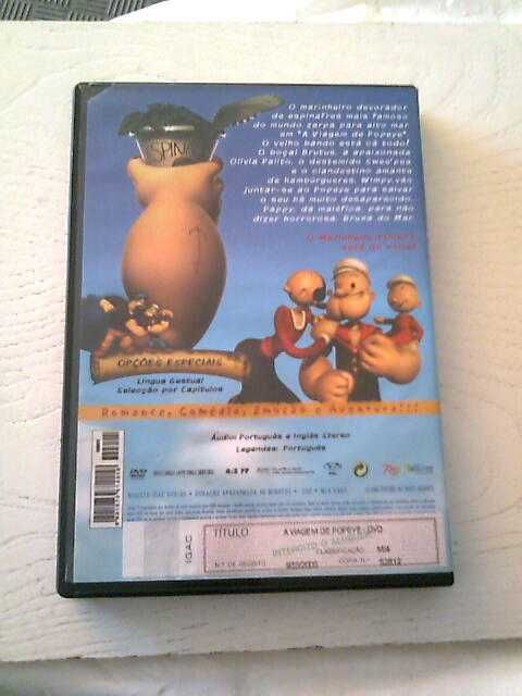 DVD infantil «A viagem de Popeye»
