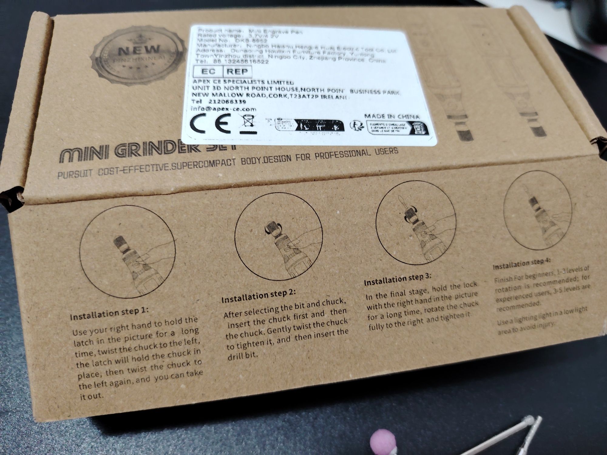 Mini Broca rotativa e acessórios