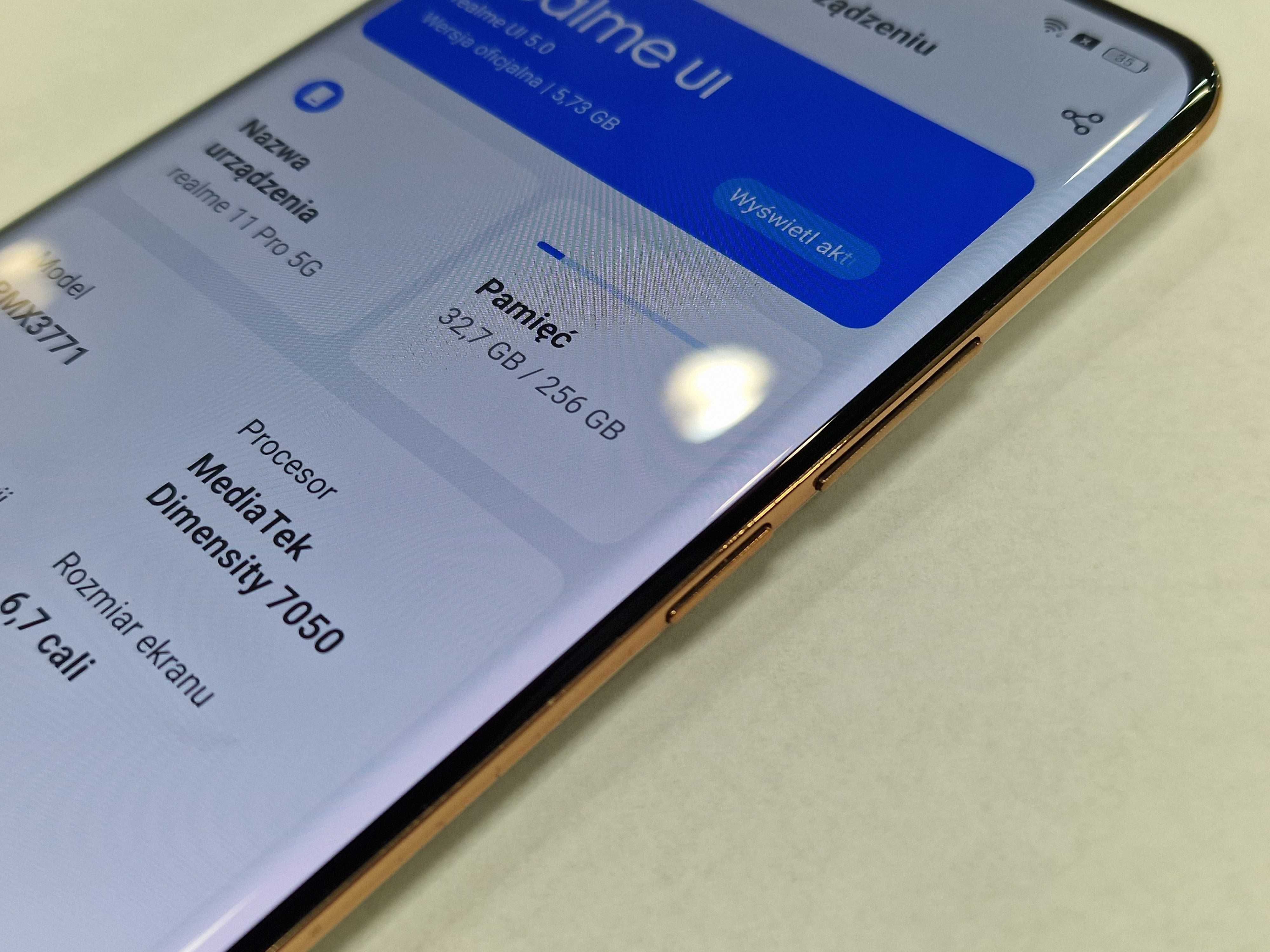 Realme 11 PRO 5G Dual SIM/ 8GB/ 256GB/ Sunrise Beige/ Grade A- + ładow