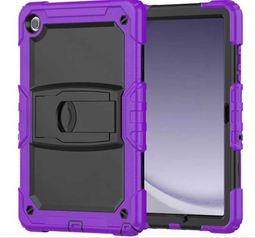 Etui case do Samsung TAB A8 10.5 z paskiem i podstawką fioletowe