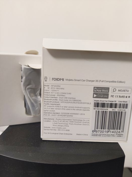 FM трансмиттер Xiaomi Roidmi 3S  Bluetooth модулятор автомоби