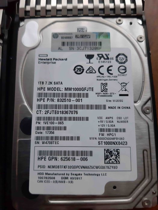 Жорсткий диск HP 1TB 6G SATA 7.2K rpm SFF (MM1000GFJTE)
