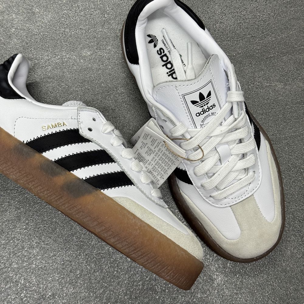 Білі на платформі шкіряні кросівки Adidas Samba JI1349 ОРИГІНАЛ 100%