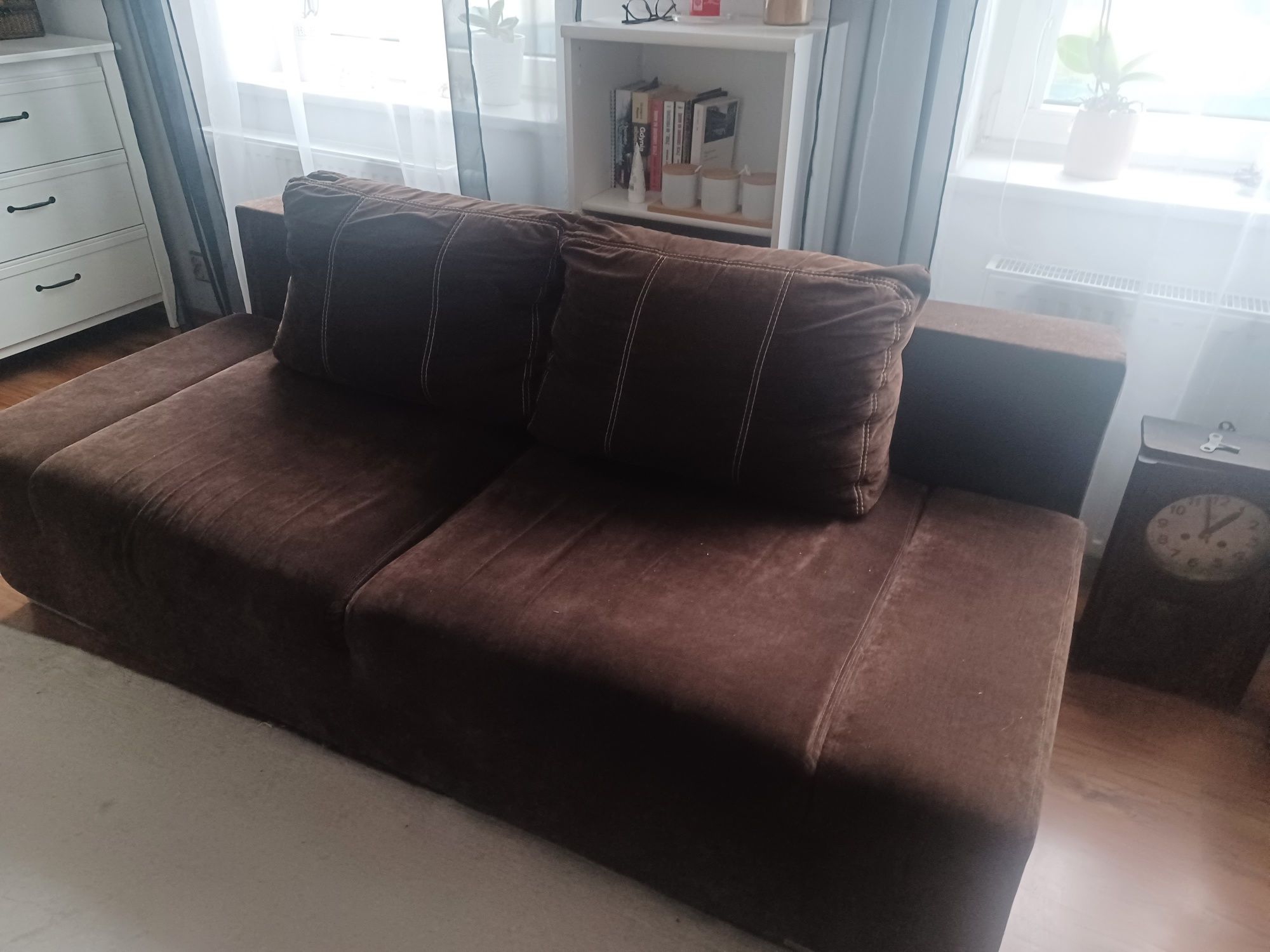Sofa kanapa  rozkładana brązowa