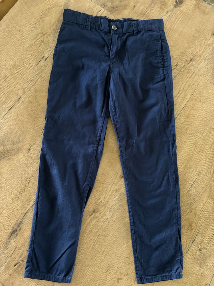 Spodnie granatowe eleganckie chinos h&m