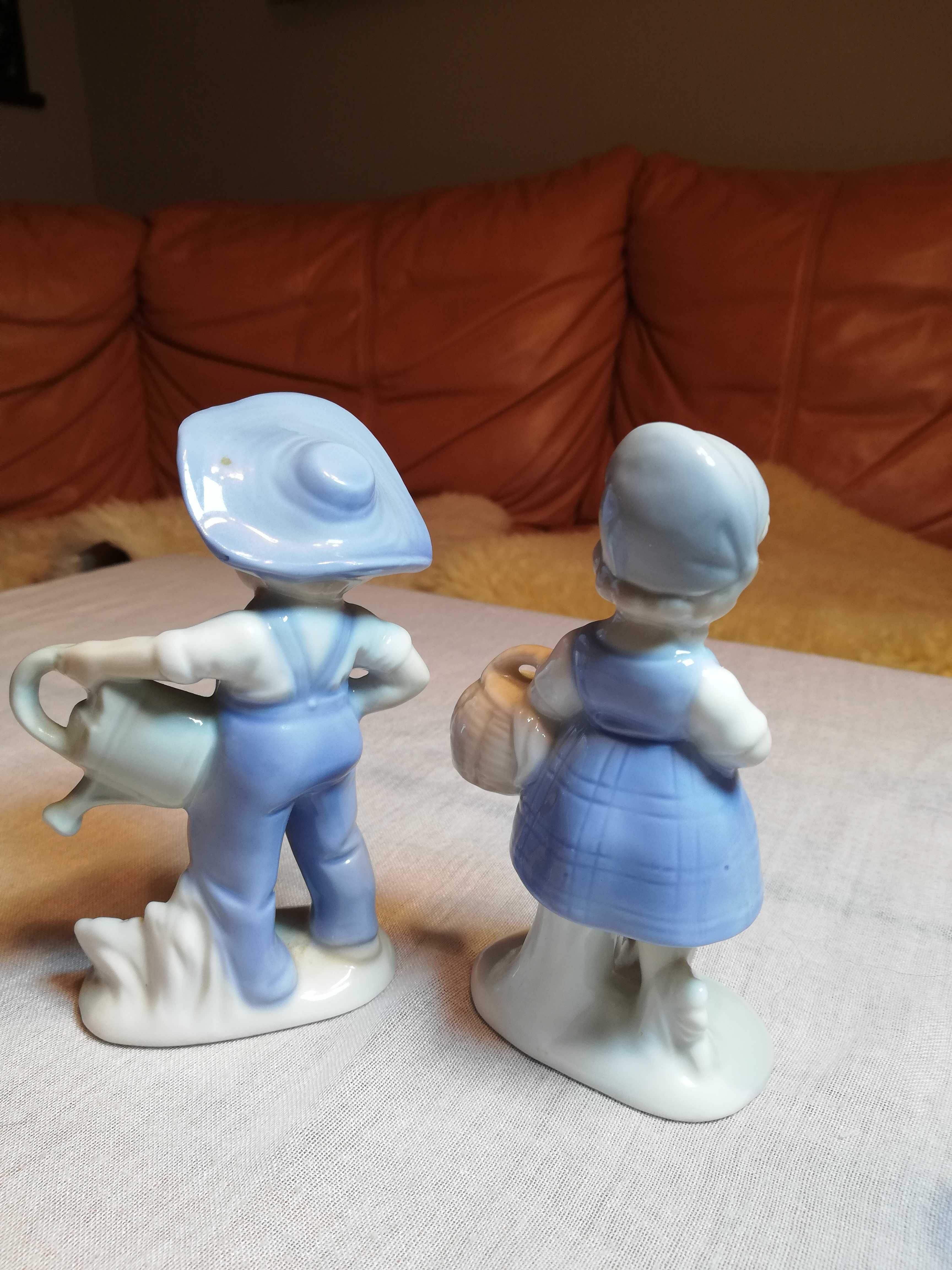 Figurki porcelanowe ogrodnik i ogrodniczka komplet