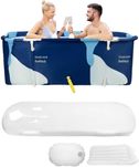 QWORK Duża przenośna wanna składana spa do kąpieli w domu