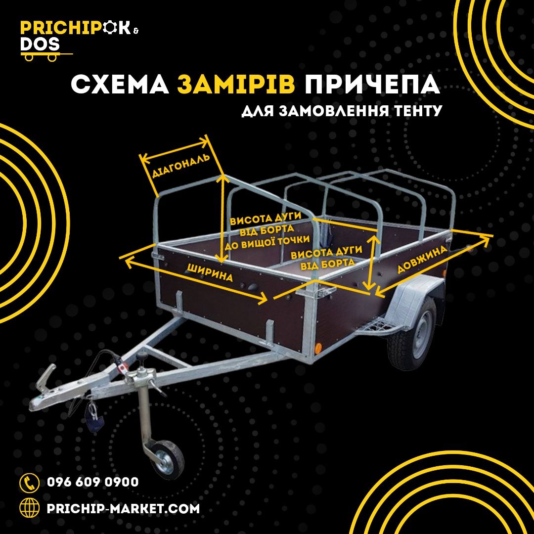 Тент ПВХ евро на прицеп 2×1,2 К6, Фермер, Палич, Старконь