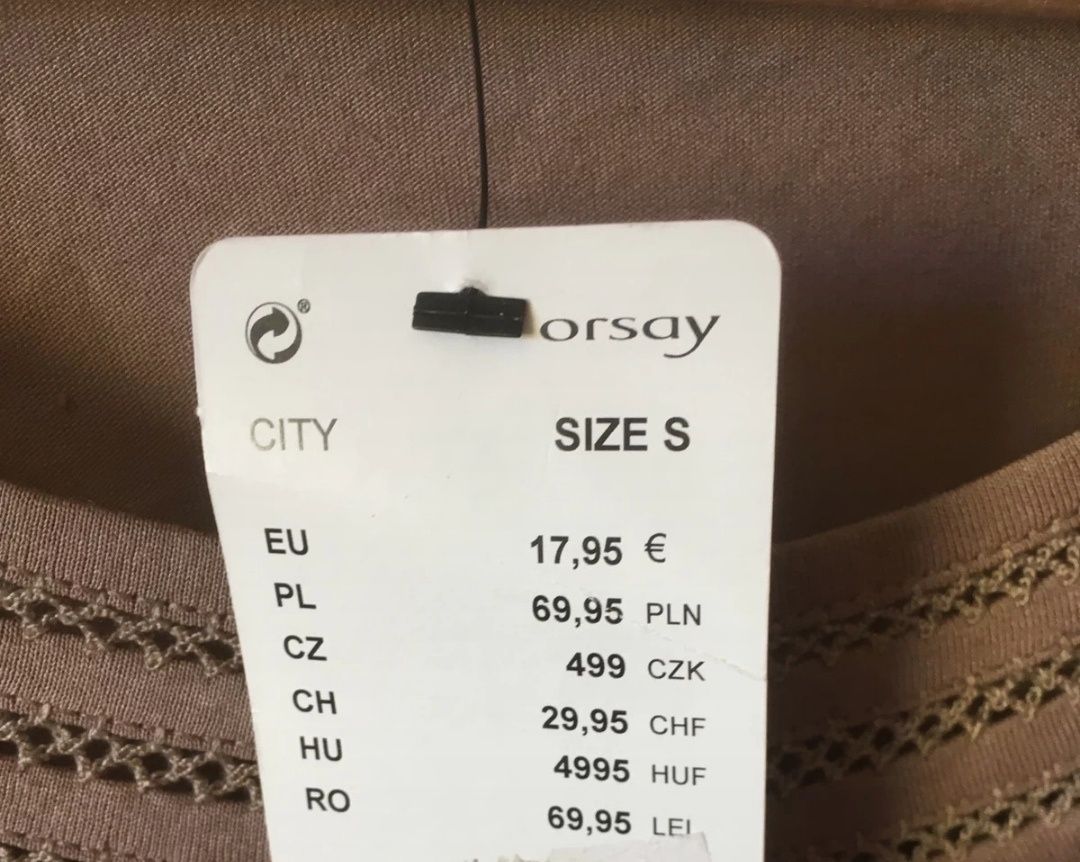 ORSAY Nowa z metką! Beżowa bluzka koszula Z łączonych materiałów XS/s