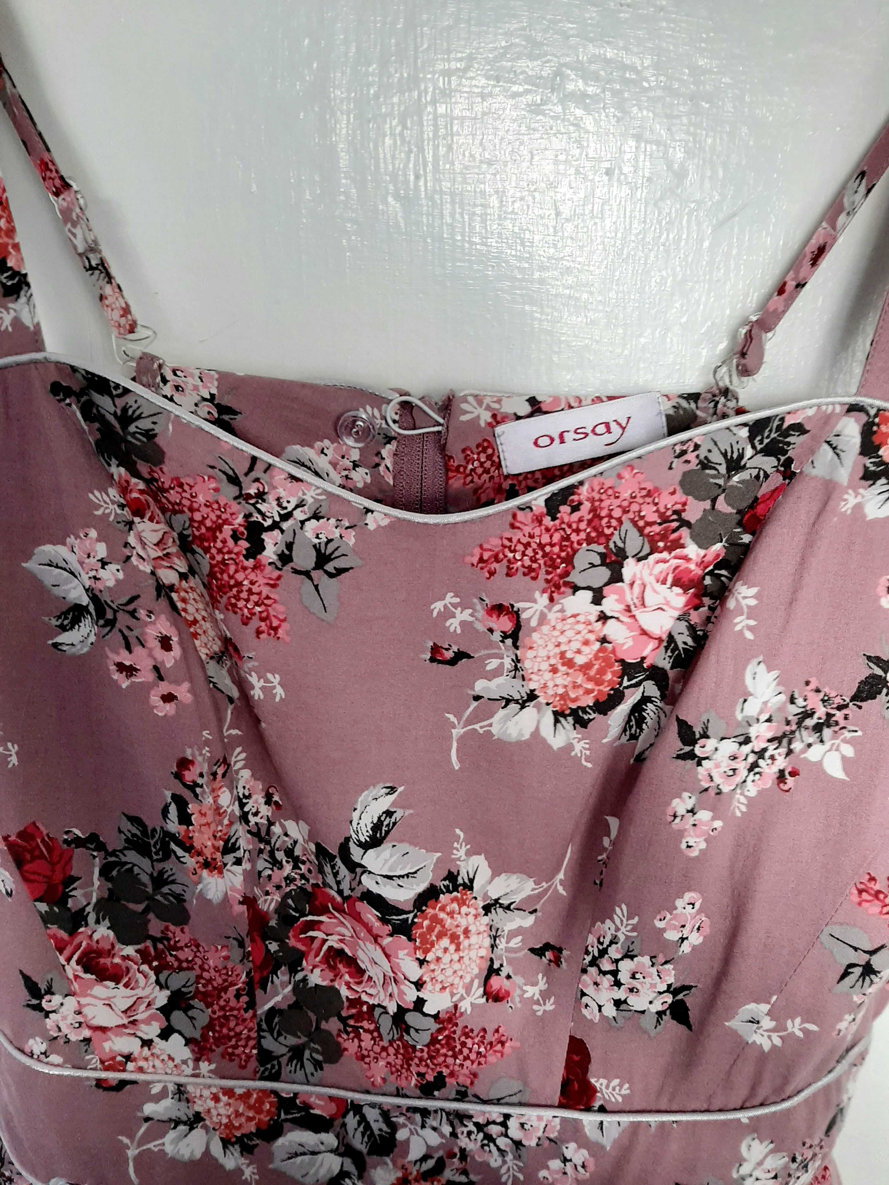 Rozkloszowana sukienka w kwiaty orsay 34 XS