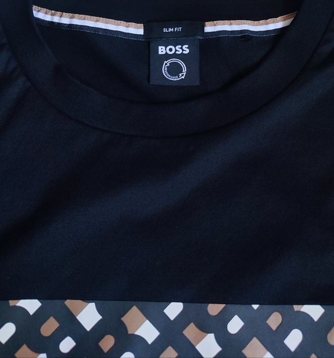 Футболка HUGO BOSS Tessler Slim fit big logo black (Розмір M)