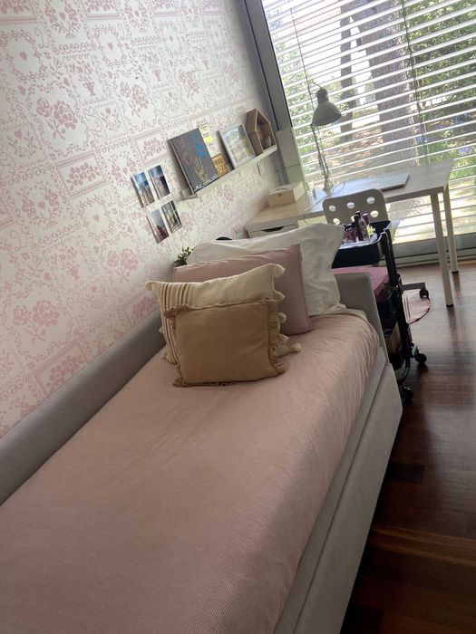 Cama Solteiro Dupla Estofada