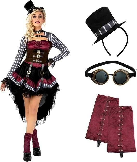 Suknia wiktoriańska renesansowa steampunkowy kostium damski R. XL K451